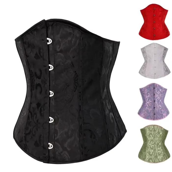 Kostic pod prsia Floral Push Up bez kostice Bustier Gotický Korset pre ženy s predným zapínaním Busk Gorset Korse Sexy