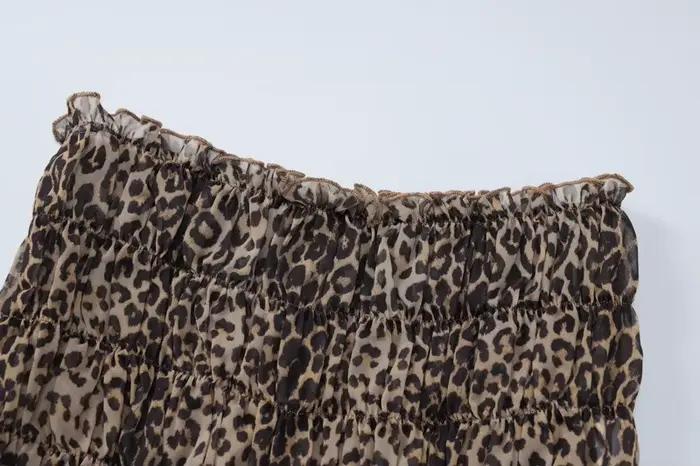 Sexy 2-dielny leopardí set s volánmi pre ženy