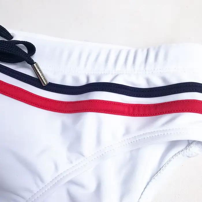 Pánske plavky značky - pruhované patchwork nízke pásové letné sexy plavkové šortky