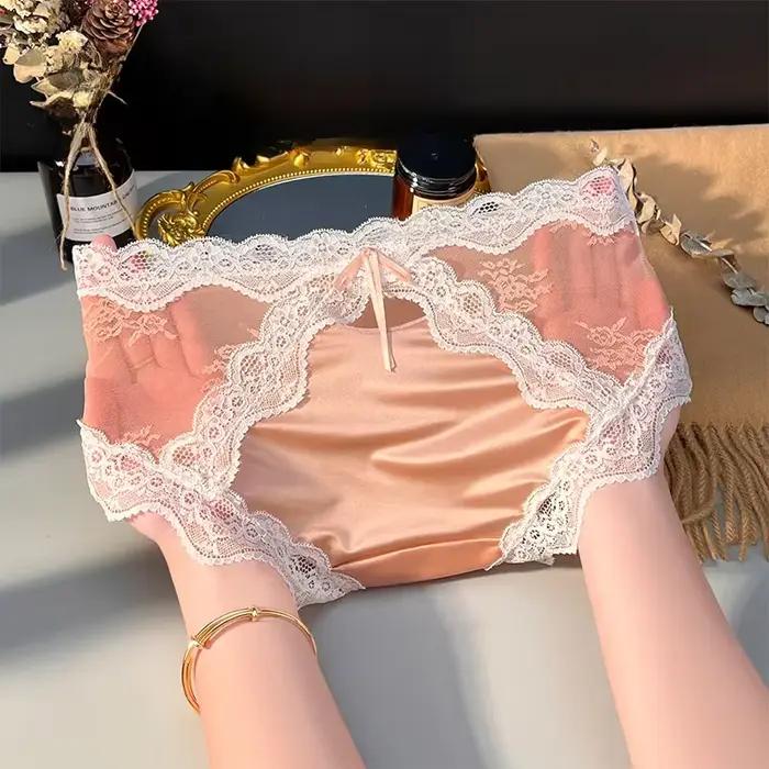 Sous-vetements feminins elastane nylon dentelle courte culotte taille basse pour femmes grandes occasions