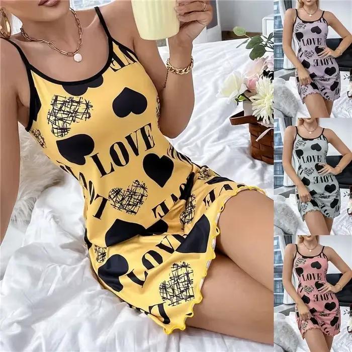 Sexi nočná košeľa s ramienkami a výstrihom do V pre ženy