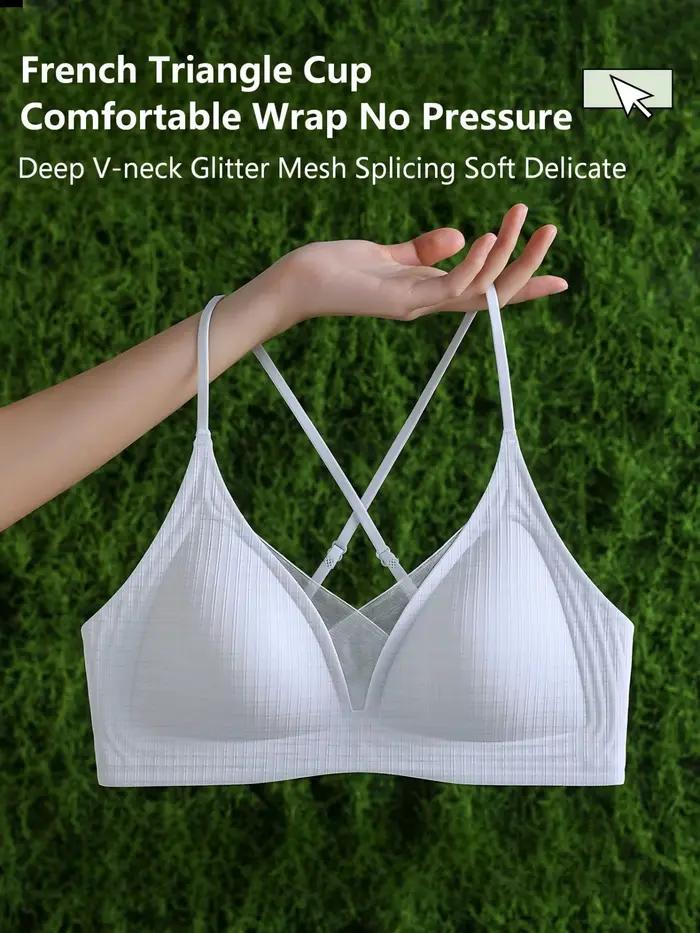 Soutien-gorge triangle sans couture anti-affaissement pour femmes confort sans fil ajustement parfait journée entière