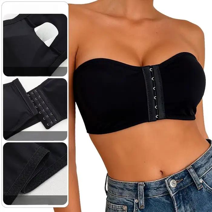 Bezramenná push-up bandeau podprsenka s predným zapínaním pre ženy