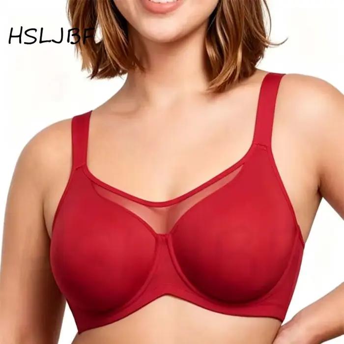 Soutiens-gorge minimisateurs HSLJBF pour femmes grandes tailles, soutien-gorge T-shirt Coolcomfort à couvrance complète sans doublure avec armatures pour poitrines généreuses