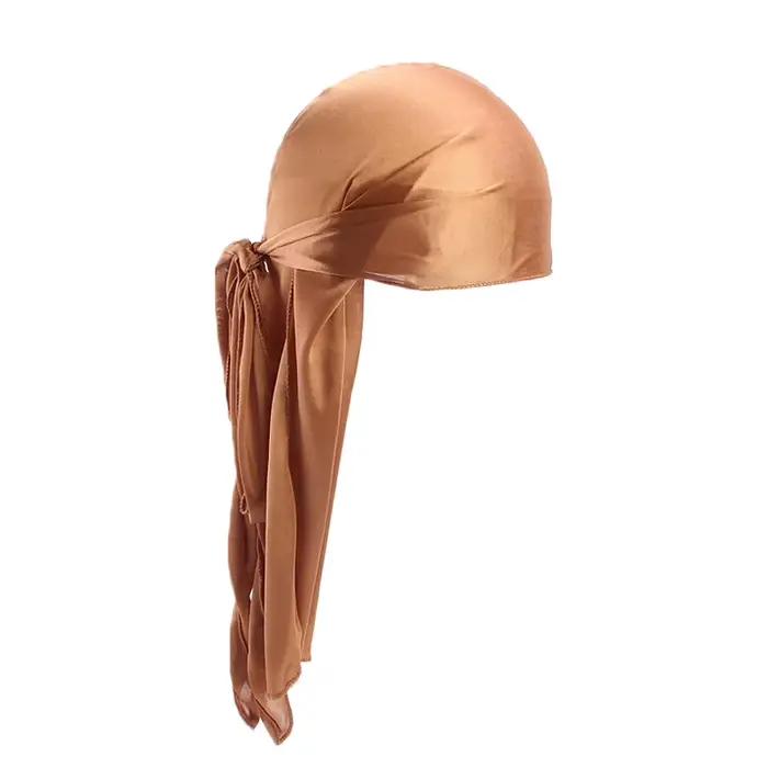 Unisex hodvábny dlhý Durag s dlhým chvostom