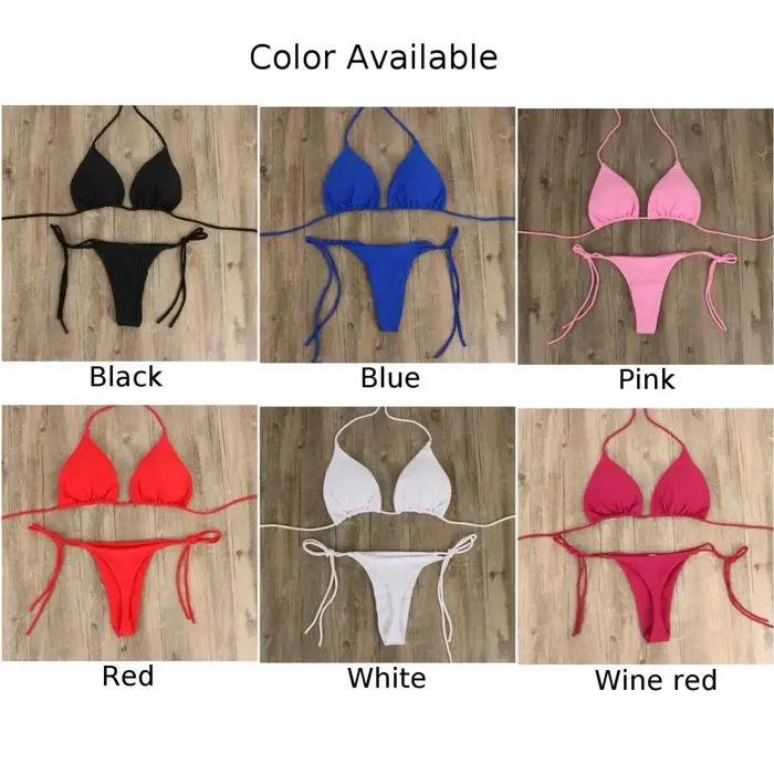 Dámske bikiná s viazaním na boku Sexy plavky Bandeau štýl Brazílske