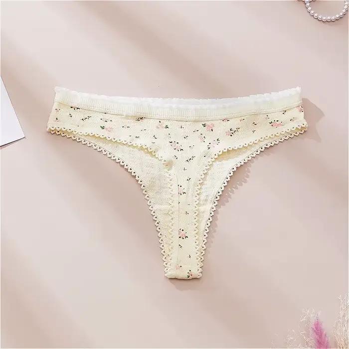 Lingeries Femme Sexy Tongs Mode Mignon Imprimé Culotte pour Femmes Doux Chaud Arc Femmes String Coton Printemps Été трусы жletiе