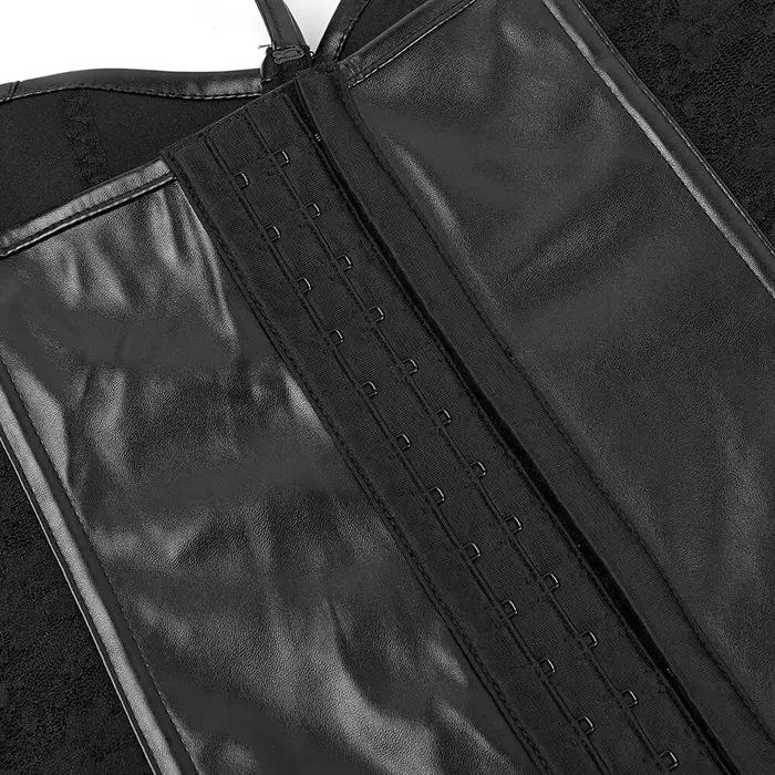 Corset en cuir et dentelle pour femme, haut rembourré, bretelles réglables, soutien-gorge de style punk, bustier push up, lingerie sexy, amincissant, spoeur de corps