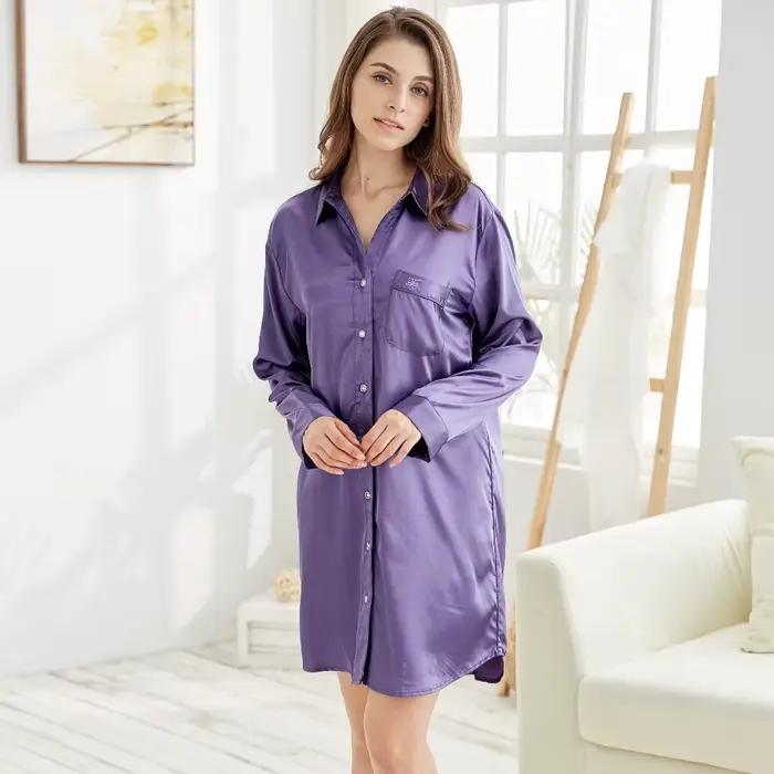 Chemise de nuit élégante en polyester pour femme chemise de nuit sexy à la maison vêtements de nuit pour femme robes de nuit minimalistes occasions spéciales