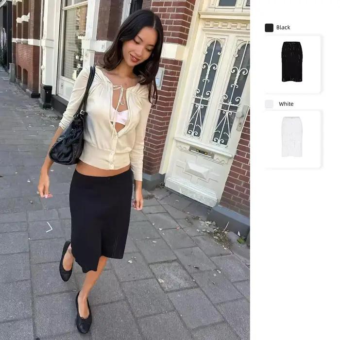COU The Slip Skirt Noir et Blanc