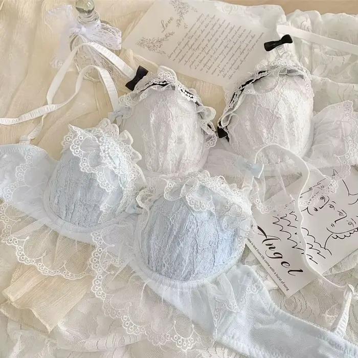 Sexy Lolita podprsenka set pre malé prsia bez drôtu