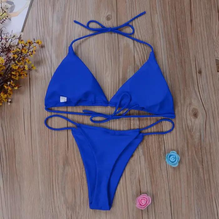 Dámske bikini so šnúrkovaním na boku