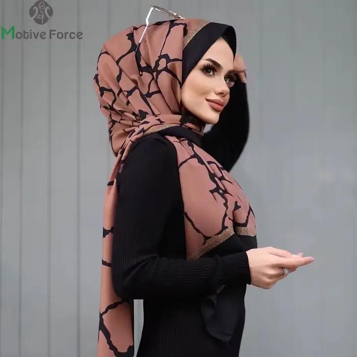 Luxusný hodvábny mušelínový instantný turban pre moslimky Hidžáb Abaya Hidžáby pre ženy