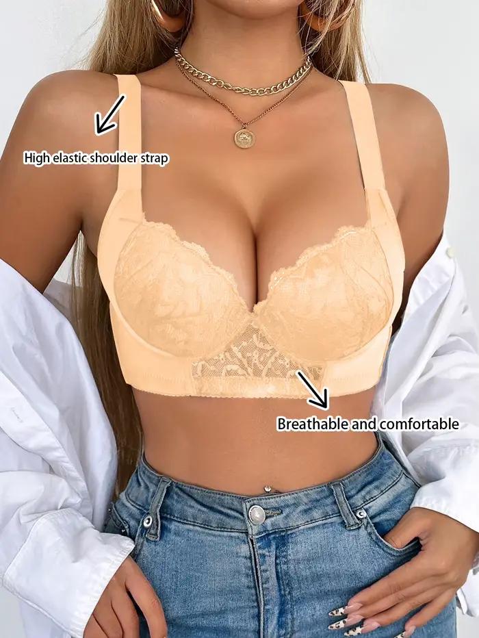 Dámska push-up podprsenka z čipky s kosticami
