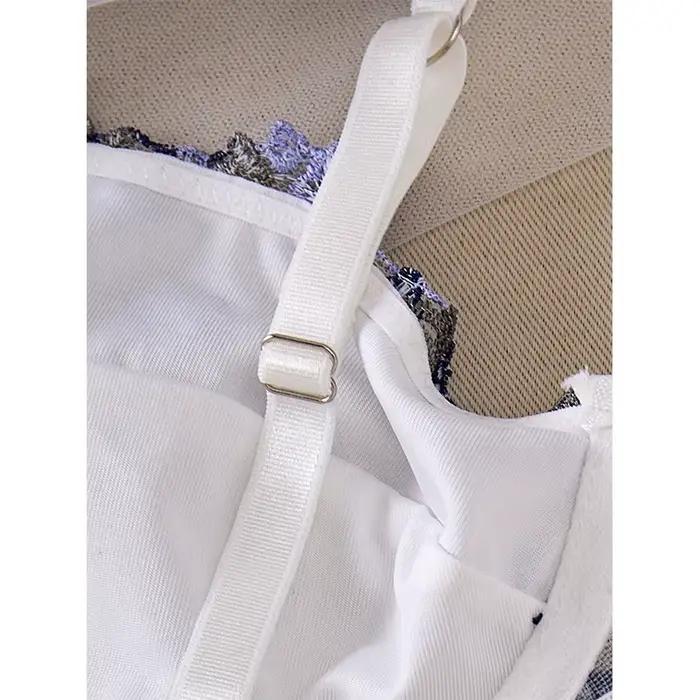 Ensemble de lingerie sexy avec broderie florale, lingerie push up, soutien-gorge transparent, 2 pièces, sous-vêtements fantaisie pour femme, lingerie intime délicate