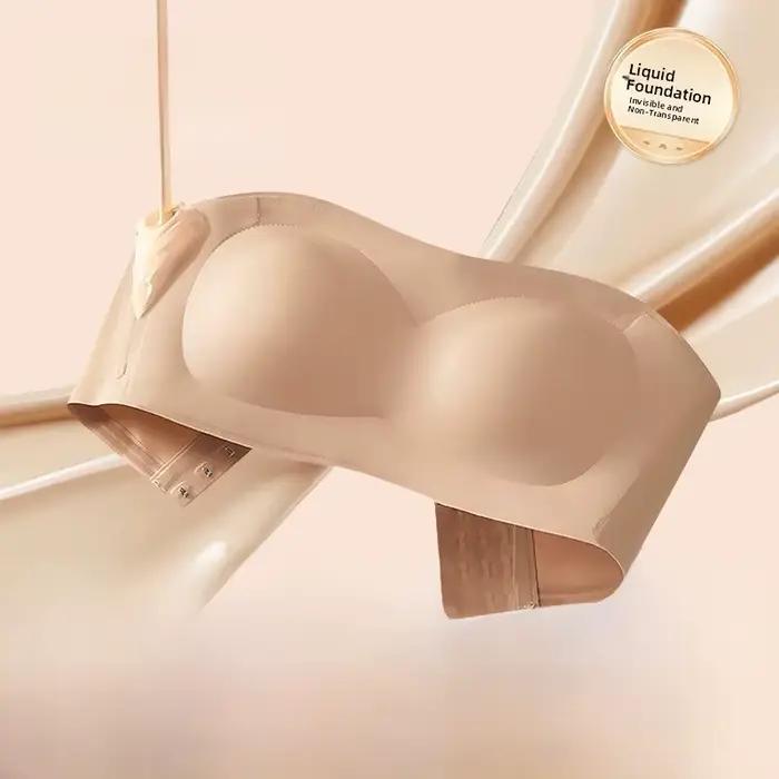 Bandeau sans armatures invisible dos pour femmes en nylon tissu confort soutien poitrine petite taille occasions spéciales activité quotidienne