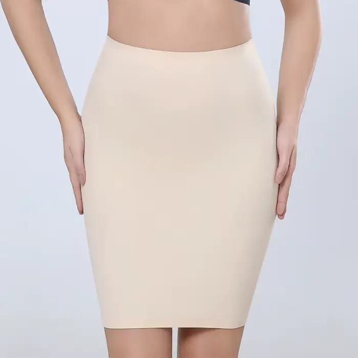 Sous-jupe fendue fermée, entrejambe, Anti-exposition, sous-vêtements, taille haute, façonnant le corps, respirant, sans couture