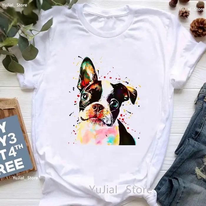 Tričko s potlačou Boston Terrier pre ženy