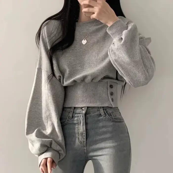 Ulzzang Gombíkový dizajn Baggy pre ženy