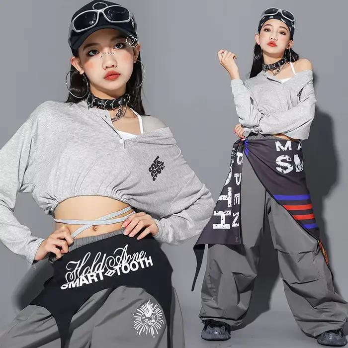 K-pop crop top s písmenami pre dievčatá