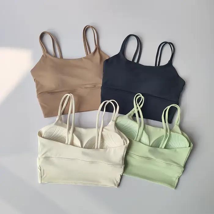 Soutien-gorge de sport intégré avec bretelles, soutien-gorge de style gilet de beauté absorbant les chocs pour femmes, combinaison de yoga Pilates pour course à pied