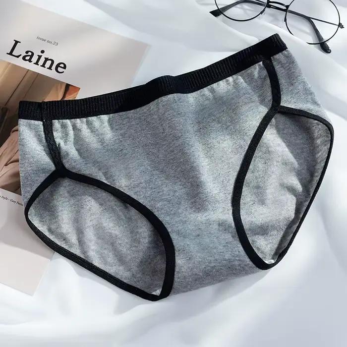 3 pièces/ensemble culottes en coton slips pour femmes caleçons Sexy noir blanc femme Linger taille basse sous-vêtements femmes Pantys Lingerie S-L