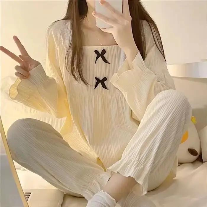Pyjamas pour filles printemps automne doux et confortable style mignon et amusant occassions spéciales étudiants princesses nuitées et cadeaux