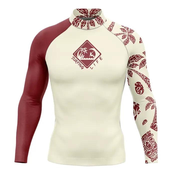 Pánsky rash guard na surfovanie s dlhými rukávmi Lycra Surf Traje De Baño Manga Larga plavky Upf 50 + Performance