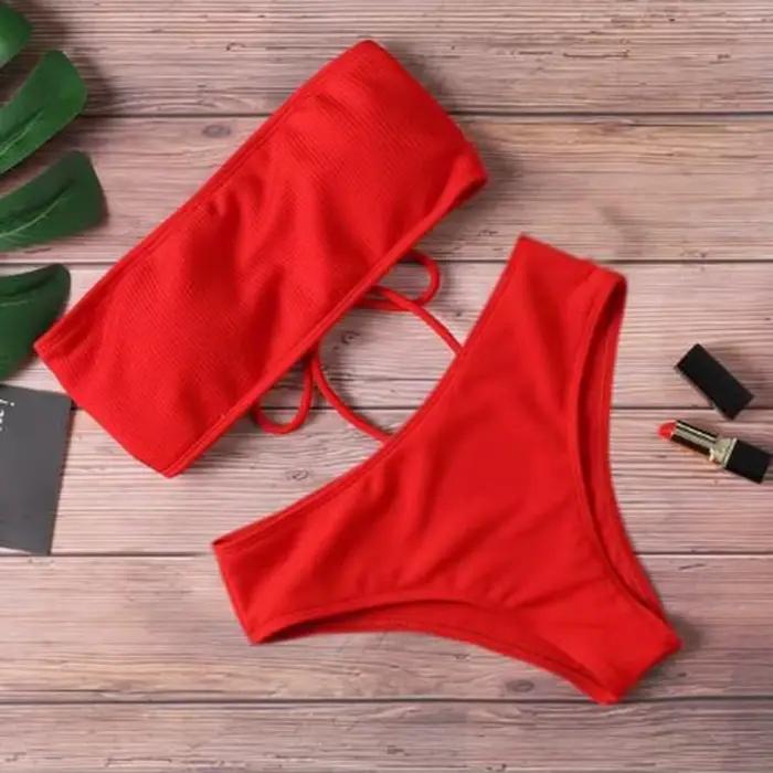 2024 nový Bikini s vysokým pásom bez ramienok Sexy