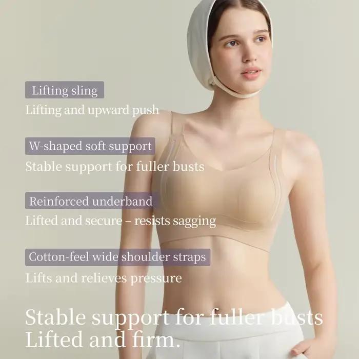SUJIIN Soutien-gorge minimisateur grande taille pour femme, sans armatures, push-up, anti-affaissement, sans coutures, pour poitrines généreuses, été XM092