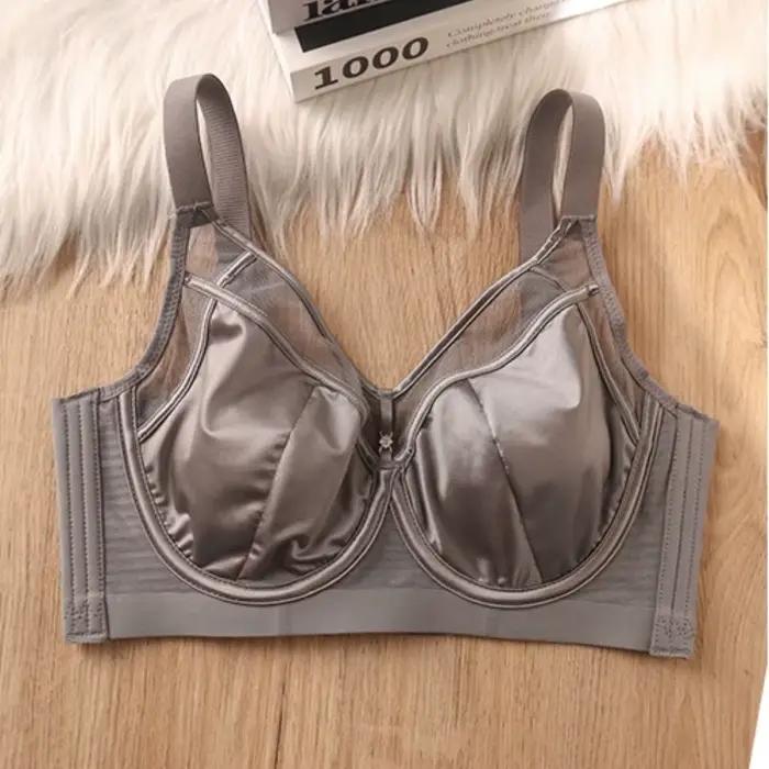 34/75CD-44/100CD Nouveau soutien-gorge pour femme minimisant, en satin doux, avec armatures fines, coupe pleine, anti-affaissement, effet liftant, sexy