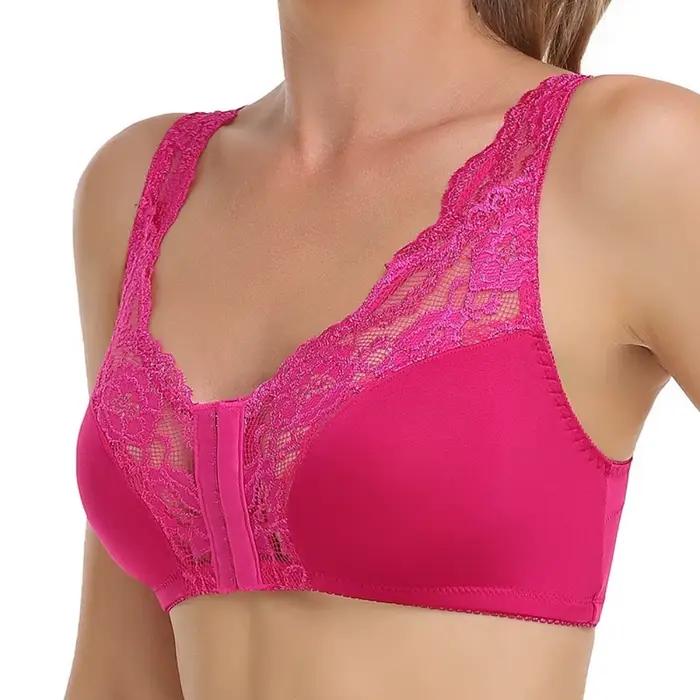 Soutien-gorge de sport pour femmes dos nu en dentelle avec fermeture avant et couleurs élégantes pour activités physiques et sorties