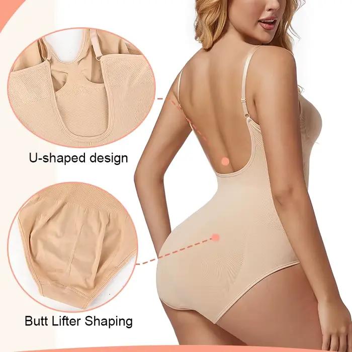 Body dos bas pour femmes, vêtement modelant, entrejambe ouvert, contrôle du ventre, Push Up, Corset, débardeur, sous-vêtements dos nu