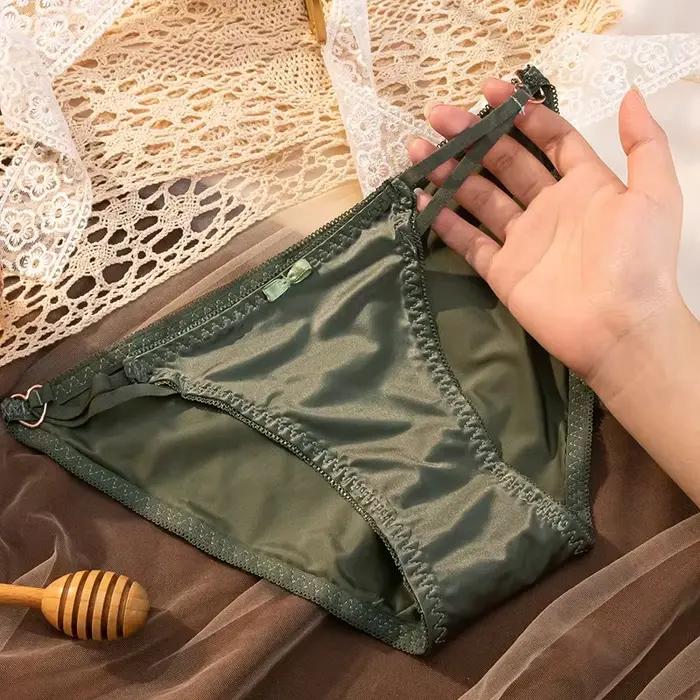 2025 nouvelle culotte de sous-vêtements pour femmes soie Satin taille basse respirant confortable slips string string caleçon Lingeries Sexy