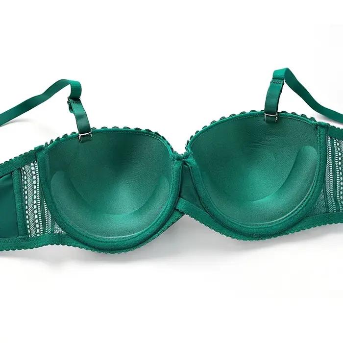 Push-up polokabátková krajková podprsenka pre ženy