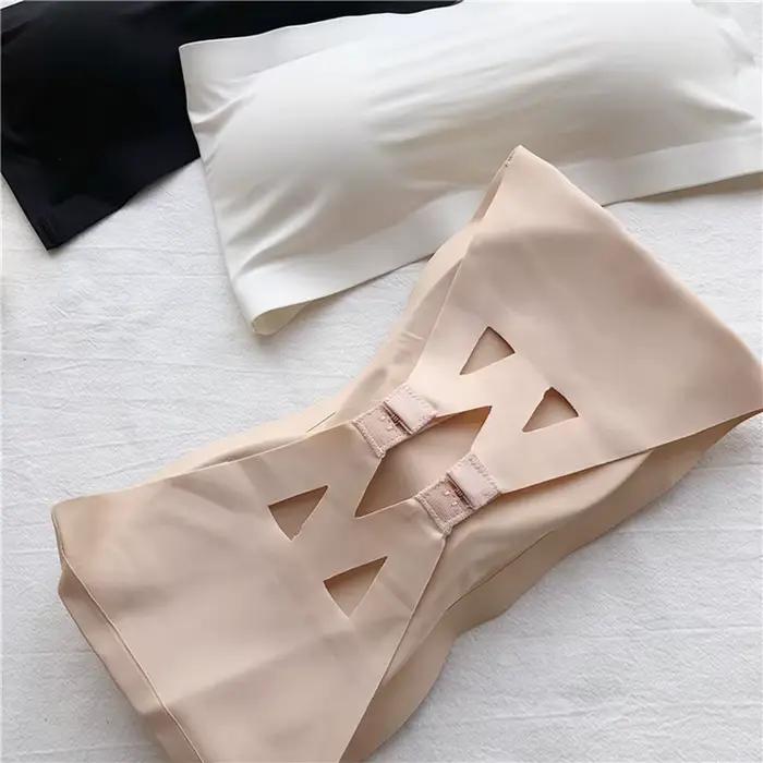 Haut tubulaire une pièce sans couture pour femmes, coussinets amovibles, intimes, basique, noir/blanc/peau, soutien-gorge sans bretelles, Bandeau, Lingerie Sexy