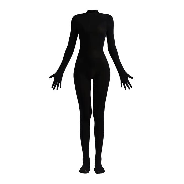Body complet à manches gants en velours 120D pour femmes, Sexy, entrejambe ouvert, bas serré, justaucorps de demoiselle d'honneur, Bandage, Cocoons, bodyhouse