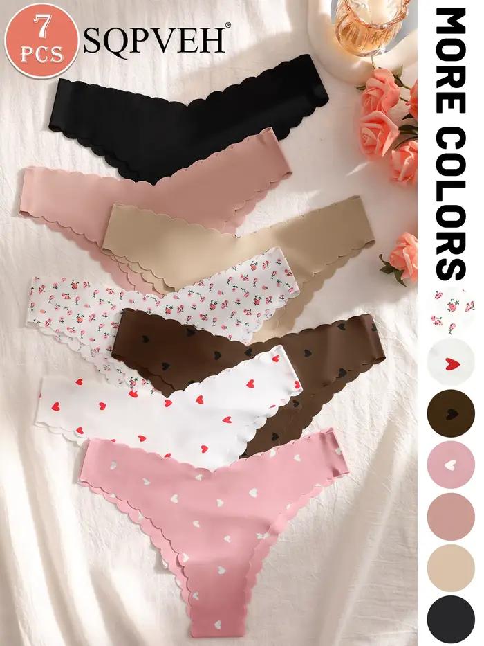 Lot de 7 culottes triangulaires confortables pour femmes, sportives/décontractées, simples et élégantes pour un usage quotidien
