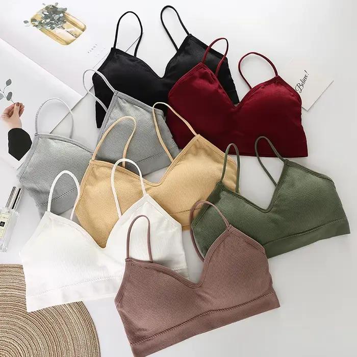 Soutien-gorge de sport dos nu pour femme, séchage rapide, élastique, rembourré, col en V, lingerie sexy, couleur unie, fitness, yoga, respirant