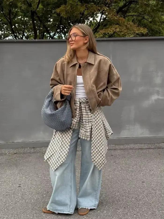 Dámska khaki semišová bunda