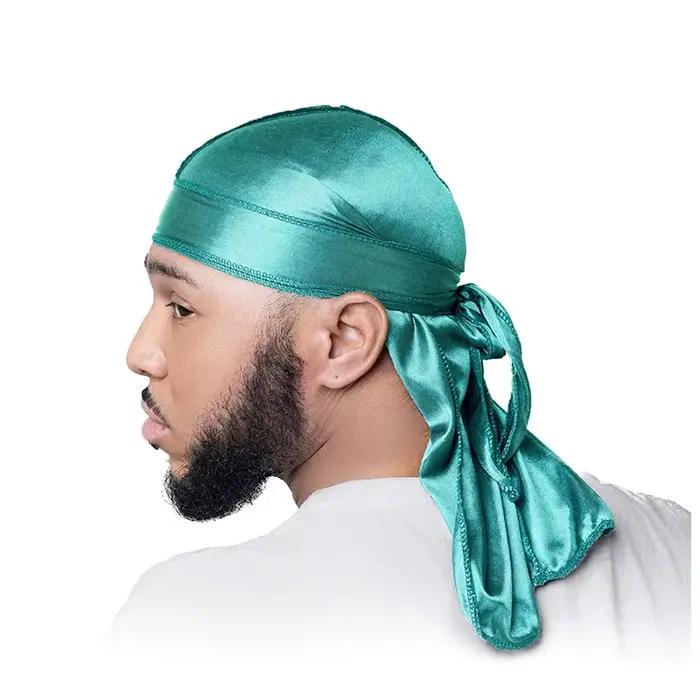 Unisex hodvábny dlhý Durag s dlhým chvostom