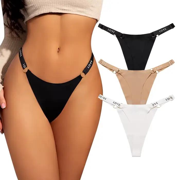 Tanga et string sans couture en forme de V pour femme, 3 couleurs, sous-vêtements invisibles pour femme 2026
