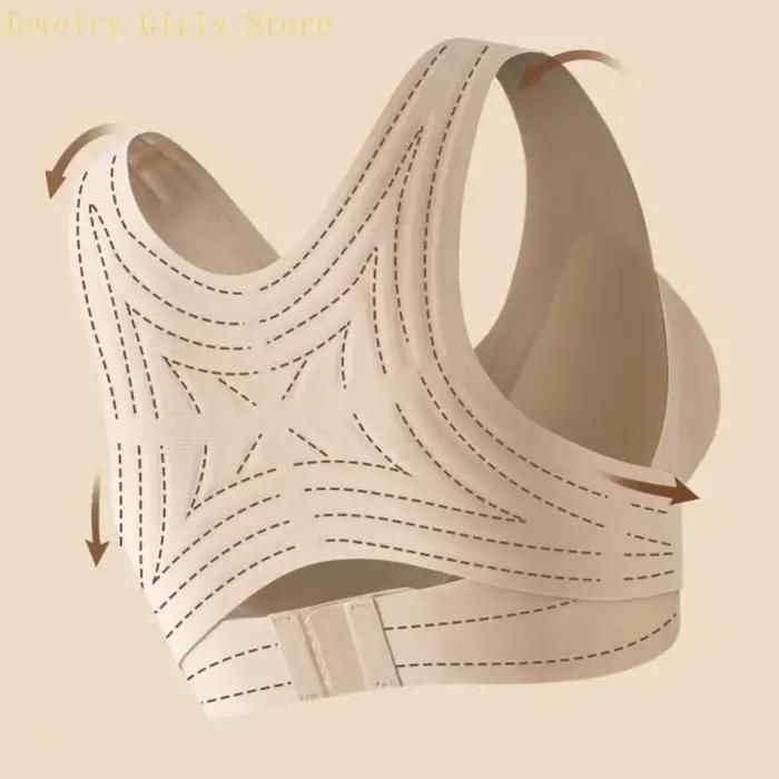 E56F soutien-gorge à fermeture frontale pour femmes, couverture complète, soutien du sans armatures, non rembourré