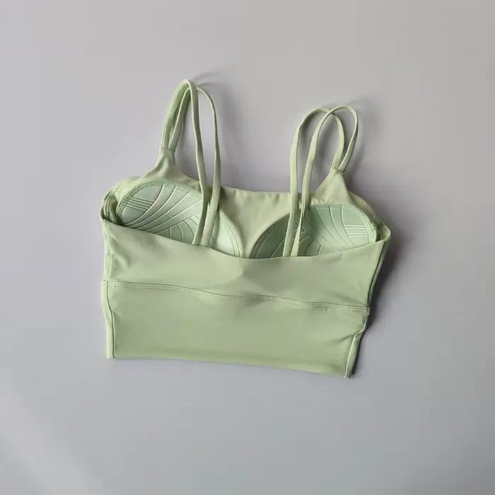 Soutien-gorge de sport intégré avec bretelles, soutien-gorge de style gilet de beauté absorbant les chocs pour femmes, combinaison de yoga Pilates pour course à pied