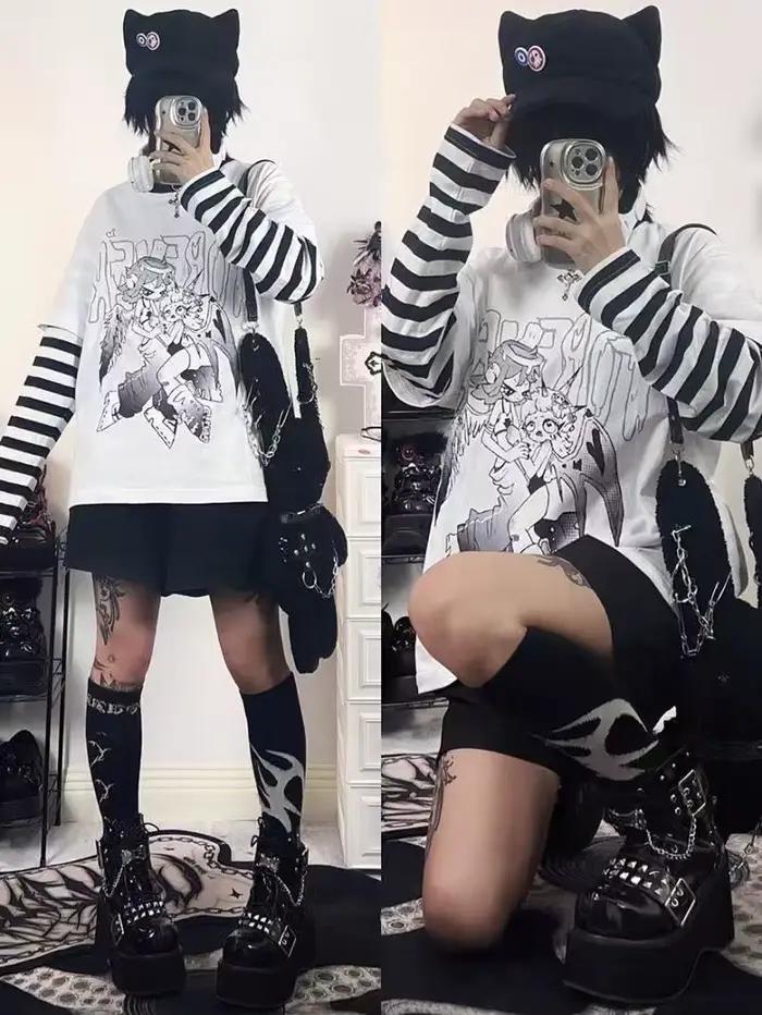 T-shirt Patchwork Oversized pour Femmes Style Décontracté Couleur Solide Coupe Ample Occasionnels Polyvalents Plage Ville Soirées