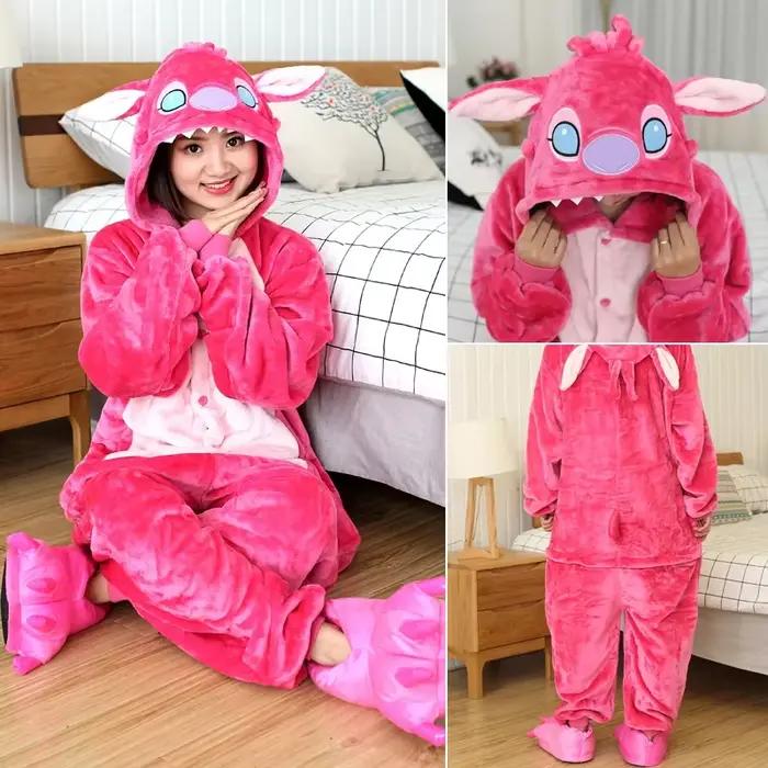Costumes de cosplay Lilo & Stitch pour femmes et hommes, combinaison de dessin animé, pyjama à capuche mignon pour adultes, combinaison pour Halloween, fête de Noël