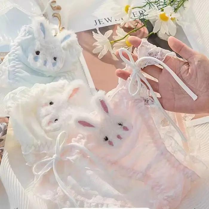 Culottes ajourées pour femme, taille basse, à lacets, avec entrejambe en coton et volants en résille
