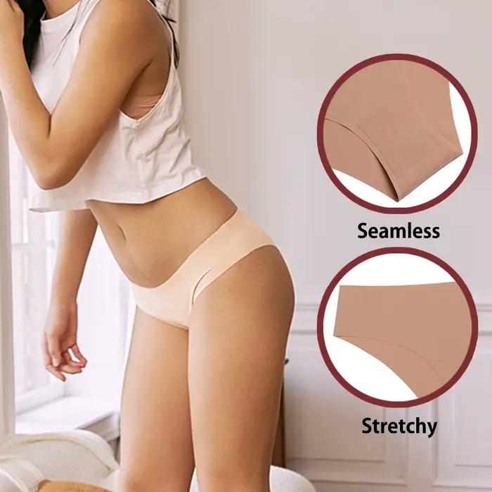 Culottes sans couture pour femmes, 3 pièces, sous-vêtements Sexy taille basse, en soie solide, Lingerie féminine