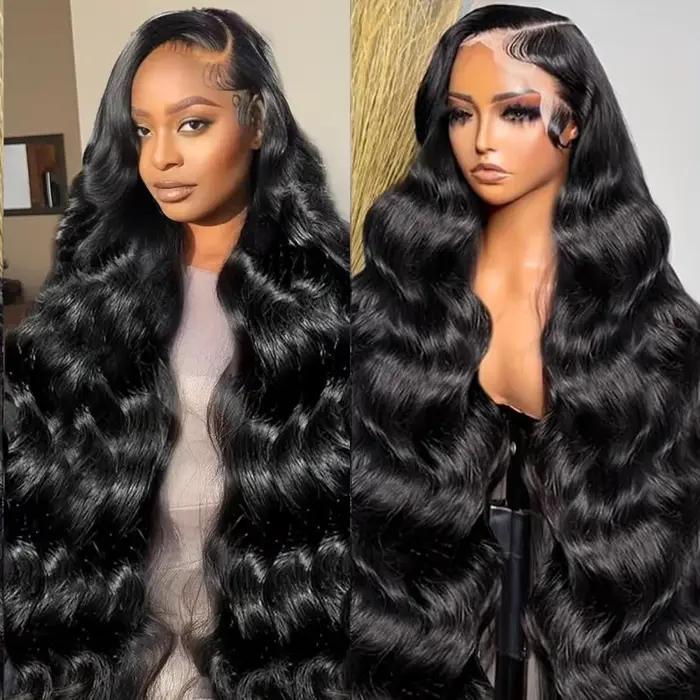 Perruque en cheveux humains brésiliens Remy avec dentelle transparente 13X6 pour femmes occasions spéciales