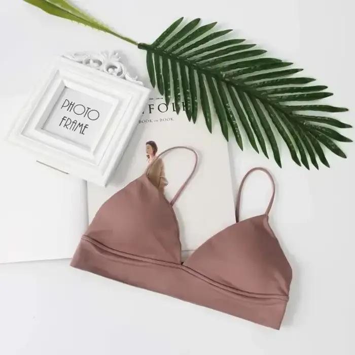 Soutien-gorge Triangle français pour femmes, haut tubulaire, Sexy, sans couture, Camisole, sans fil, dos nu, Lingerie, Bralette, été